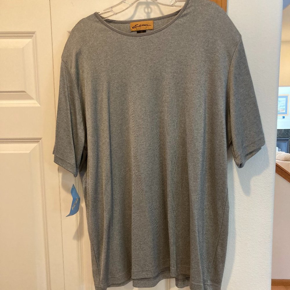 Nordstrom Women's T shirt Top  3XL E Wear Short Sleeve Gray Ray/Cotton NWT Y2K